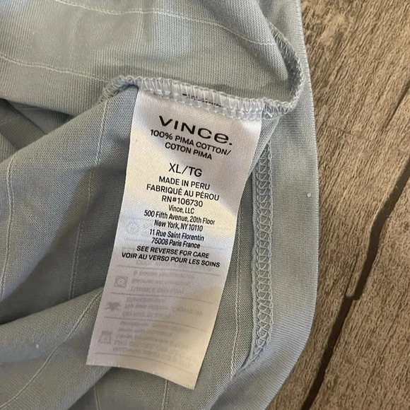 NWT!! Vince. - Men’s Casual Crewneck T-Shirt - Blue/White Striped - Size XL - Picture 7 of 8